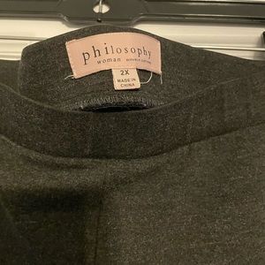 Gray ponte stretch pull on pants